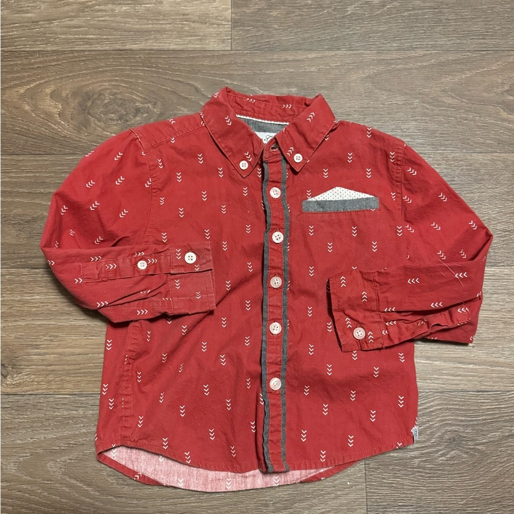 Sovereign Code Boy's Red Button Up 3T